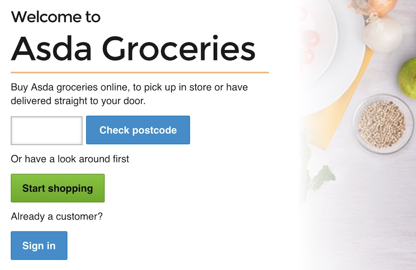 The Asda site failing to flag delivery issues upfront