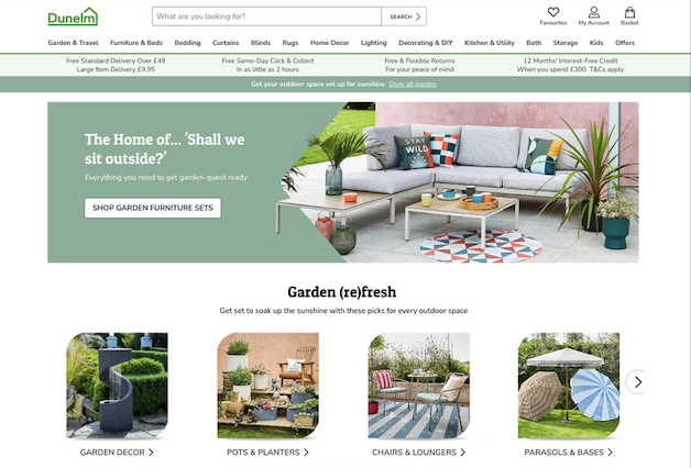 Sustainable Ecommerce research - Dunelm website tops ranking