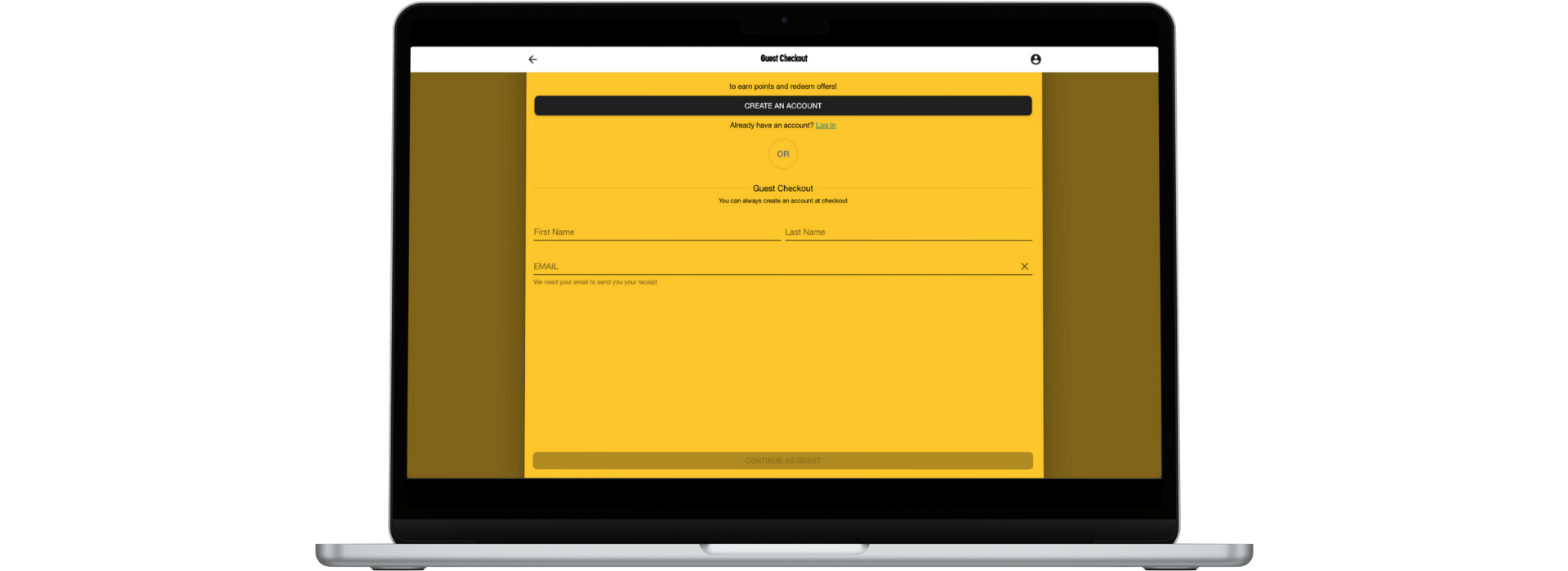 GBK offers accountless checkout, reducing a serious point of friction in the ordering process