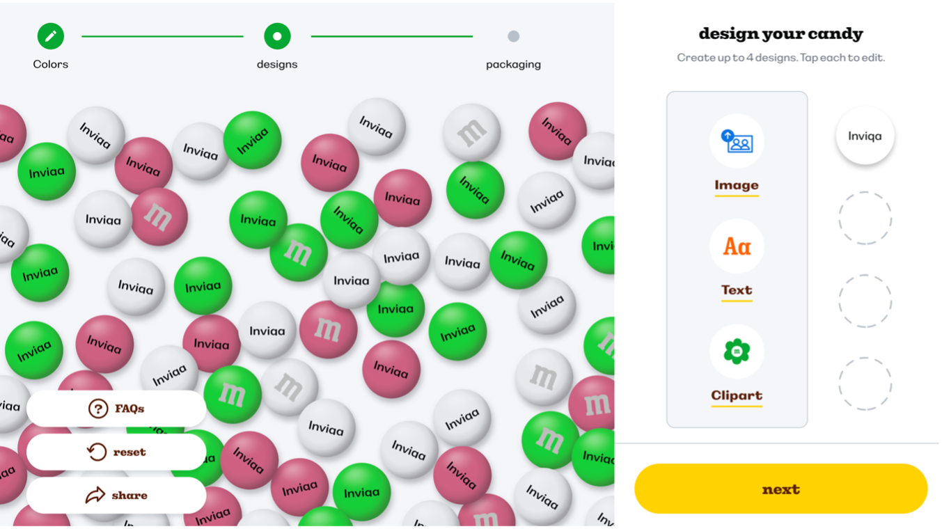 M&M's differentiate their DTC sites using personalised products