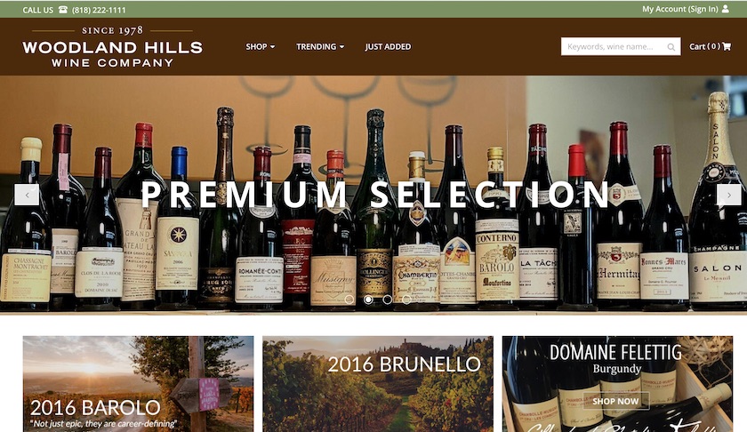 Woodland Hills Wine Company site