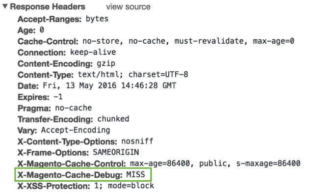 screenshot showing Magento 2 homepage has been loaded after a FPC cache clear