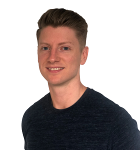 James Halsall smiling in black top