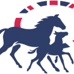 TBA logo: silhouette of a prancing horse and foal