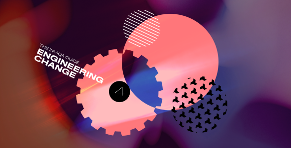 Abstract shapes with the words The Inviqa Guide to Engineering Change and number four