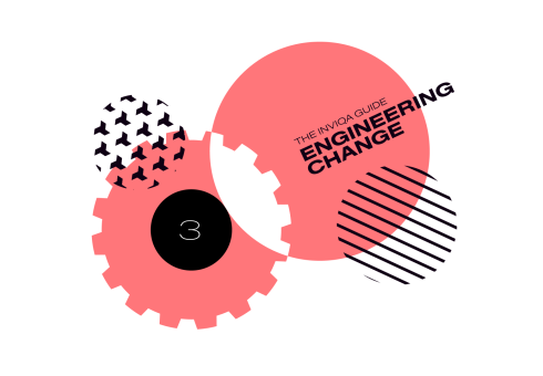 Abstract shapes with the words Engineering Change and the number 3