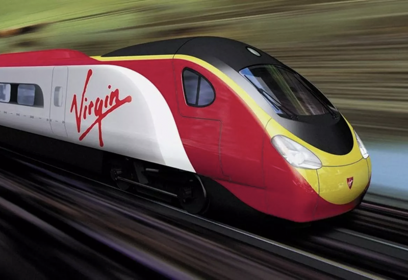 Virgin train in motion