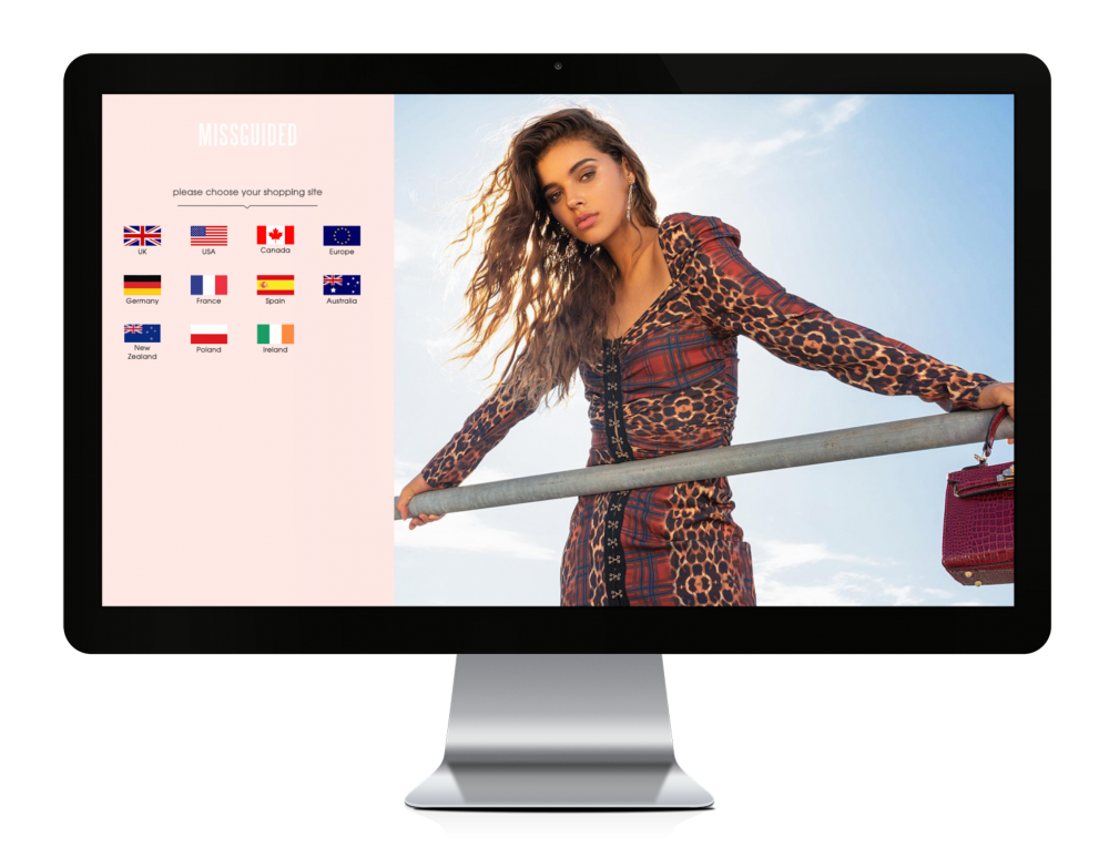 desktop showing missguided homepage