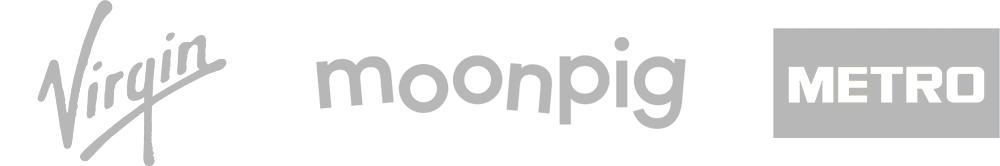 Virgin, Moonpig, Metro client logos
