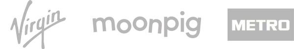 Virgin, Moonpig, Metro client logos