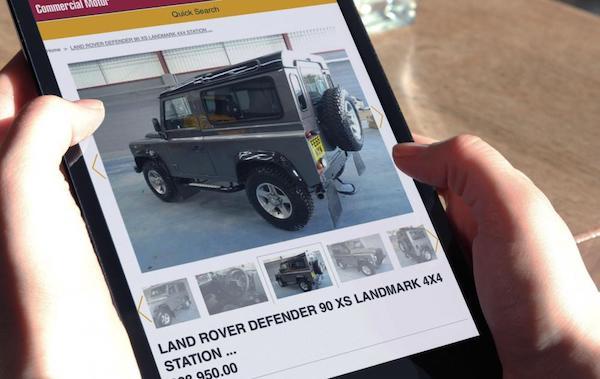 land rover column on a tablet page