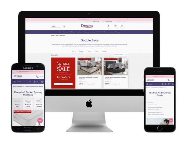 Dreams website on different devices