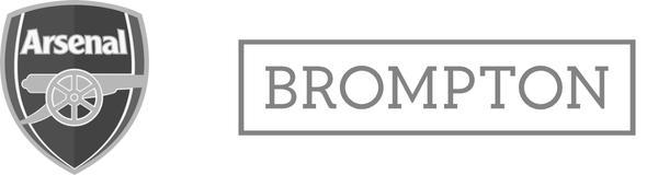 Inviqa client logos for Arsenal and Brompton bikes