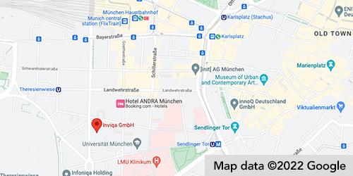 Google Map extract of the Munich office location