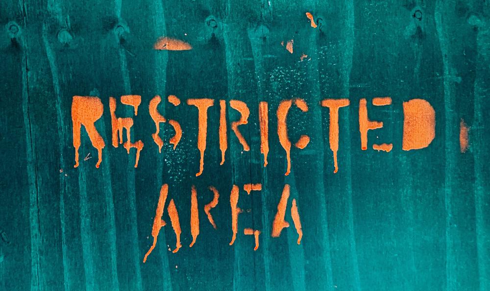 restricted area written on seabed