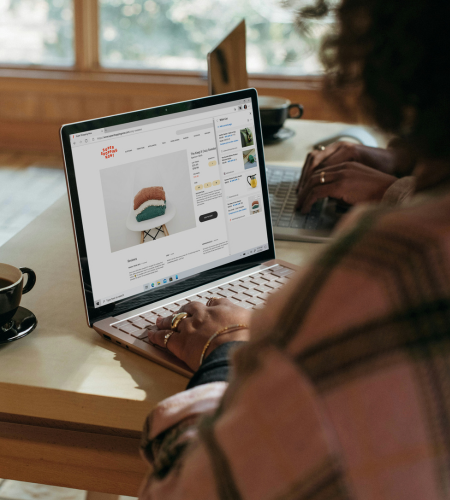 Woman browsing an online retailer's website