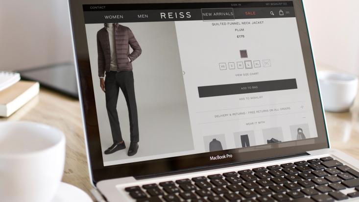 REISS online shopping basket view