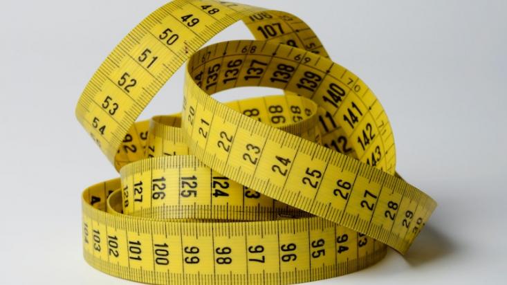 rolled up measuring tape
