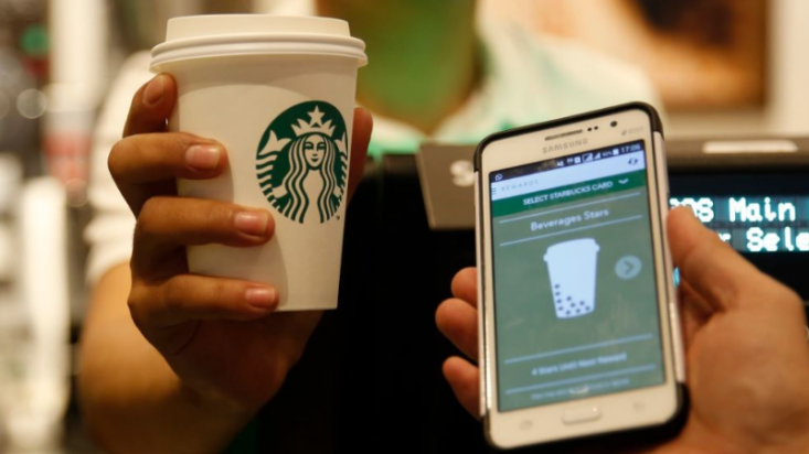 Starbucks coffee purchase with mobile app